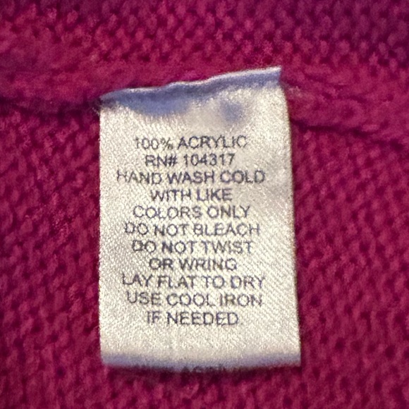 Woman’s “I’m in Love with Derek” brand, size large fuchsia sweater - Picture 3 of 3